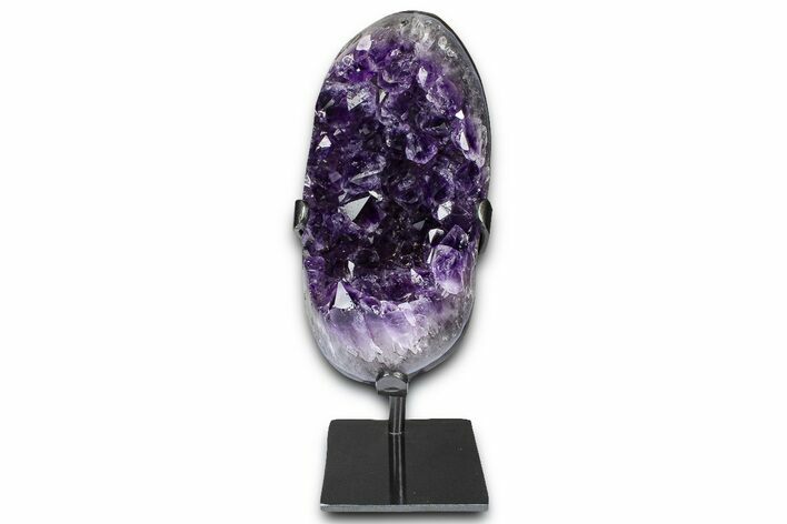 Deep-Purple Amethyst Geode With Metal Stand - Uruguay #368353